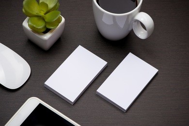 corporate stationery branding mock-up with business card blank