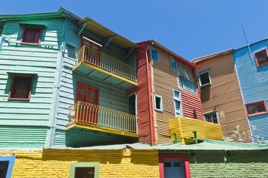 colorful houses at caminito street in la boca, buenos aires
