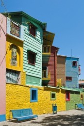 colorful houses at caminito street in la boca, buenos aires