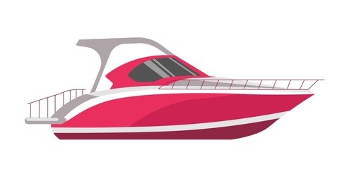 speedboad yacht or sea cruise sailboat vector flat icon