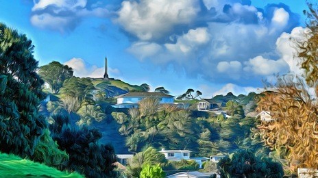 a view of one tree hill in auckland