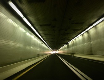 light at the end of the tunnel... washington tunnel, us