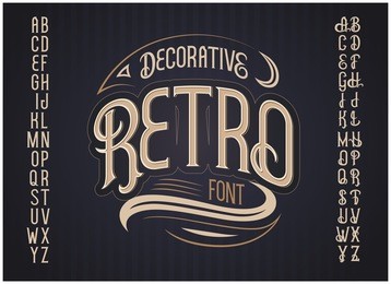 vector retro typeface. vector font