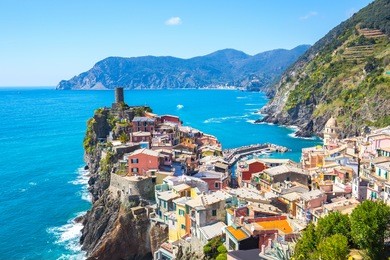 view of vernazza one of cinque terre in the province of la spezia, italy.