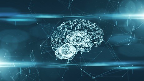 virtual mind of a digital learning ai artificial intelligence robot 3d rendering