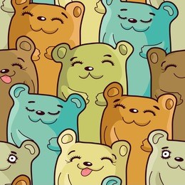 funny bears - seamless cartoon pattern