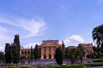 museum of independence on a blue sky (ipiranga museum of history), ipiranga, sao paulo, brazil