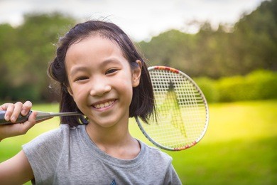 asian girl smiling happily