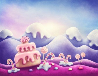 fantasy sweet land in winter