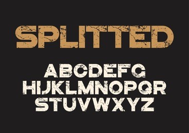 decorative textured bold font with grunge distress effect. vector alphabet letters, typeface.