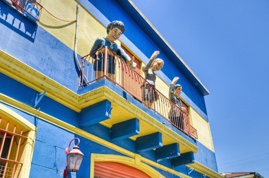 colorful houses at caminito street in la boca, buenos aires