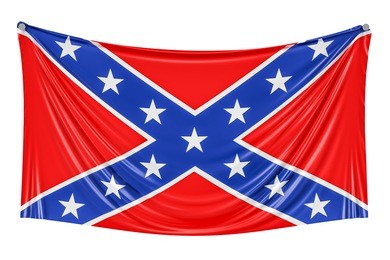 flag of the confederate states of america hanging on the wall