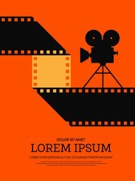 movie and film modern retro vintage poster background. design element template can be used of backdrop, brochure, leaflet, vector illustration