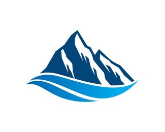 mountain and water logo template design vector, emblem, design concept, creative symbol, icon