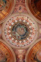 pictured dome on the inside cathedral of christ the saviour in moscow, russia