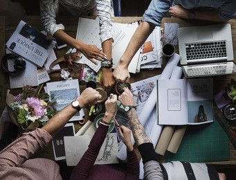 business colleagues together teamwork working office