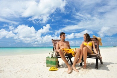 couple on a tropical beach