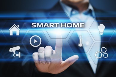 smart home automation control system. innovation technology internet network concept.