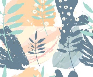 abstract seamless pattern. hand drawn textures . brushstrokes in pastel colors and tree branches.vector.  covers, flyers, banners, presentations, books, notebooks.