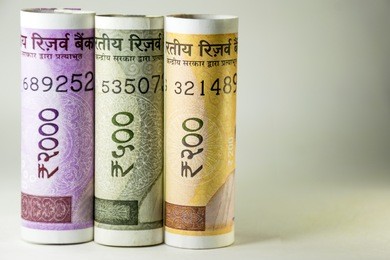 two thousand, five hundred and two  hundred new indian currency