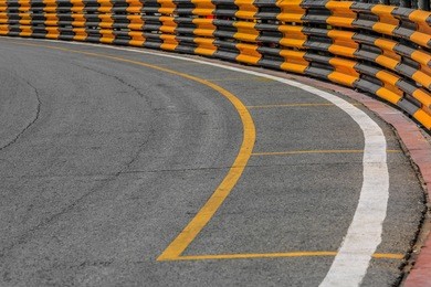 motor race circuit track, detail of a section of a race track in competition.