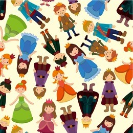 seamless prince and princess  pattern