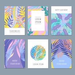 creative drawing vector trendy backgrounds with nature graphics and summer tropical leaves. summer drawing leaf poster and banner illustration