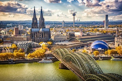 aerial view of cologne, germany