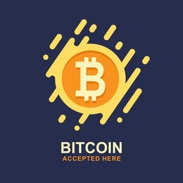 bitcoin concept. cryptocurrency logo sigh. digital money. block chain, finance symbol. flat style vector illustration