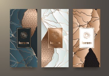 vector set packaging templates with different texture for luxury products.logo design with trendy linear style.vector illustration