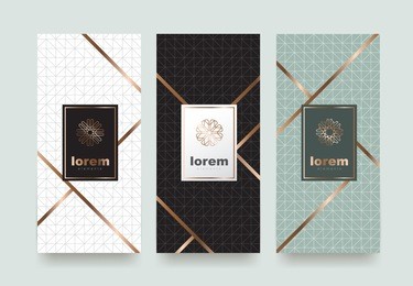 vector set packaging templates with different texture for luxury products.logo design with trendy linear style.vector illustration