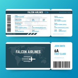 modern airline travel boarding pass ticket vector template. ticket airplane and airline, travel flight air illustration