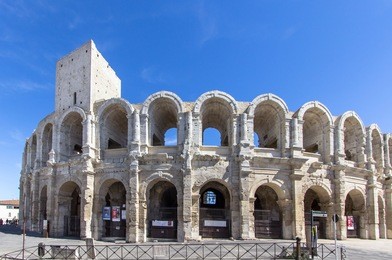 roman amphitheatre (roman arena) in arles, france