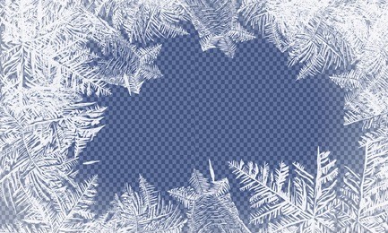 2018 new year on ice frosted background. rgb. global colors. one editable gradient is used for easy recolor. vector illustration. icy christmas background. snow and icicles