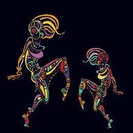 african woman in ethnic style. beautiful girl. hand drawn vector illustration
