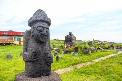 stone grandpa in jeju island