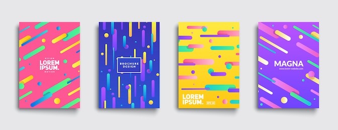 covers with geometric pattern. shapes with gradients composition. eps10 vector template.