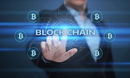 block chain business internet network concept. ledger technology .