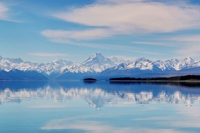 folk stream, small beautiful lake before lake tekapo, newzealand