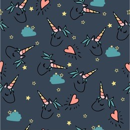 seamless vector pattern with unicorn