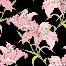 seamless background from a flowers ornament, fashionable modern wallpaper or textile. lilies.