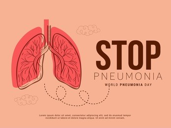 illustration,poster or banner of world pneumonia day.