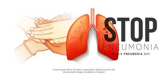 illustration,poster or banner of world pneumonia day.