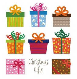 colorful christmas gifts