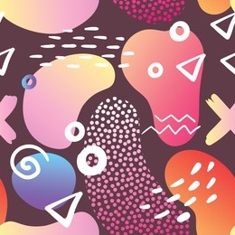 abstract memphis style seamless pattern with geometric and hand drawn elements. retro trendy composition for poster, banners, design. vector illustration