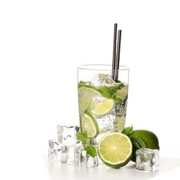 mojito cocktail on white background