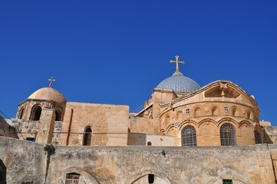 dome in ethiopian monestary, church of the holy sepulchre in jerusalem.