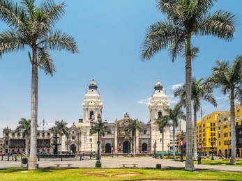 catedral de lima and plaza de armas, the landmark of  peru.