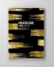 vector black and gold design template for brochures, flyers, mobile technologies, applications, online services, typographic emblems, logo, banners and infographic. golden abstract modern background.