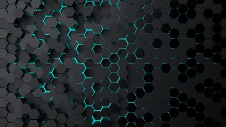 abstract technological hexagonal background. 3d rendering